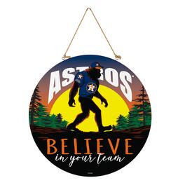 Evergreen Enterprises - Houston Astros 18" Bigfoot "Believe in Yourself" Team Logo Wood Round Door Sign - Multicolor