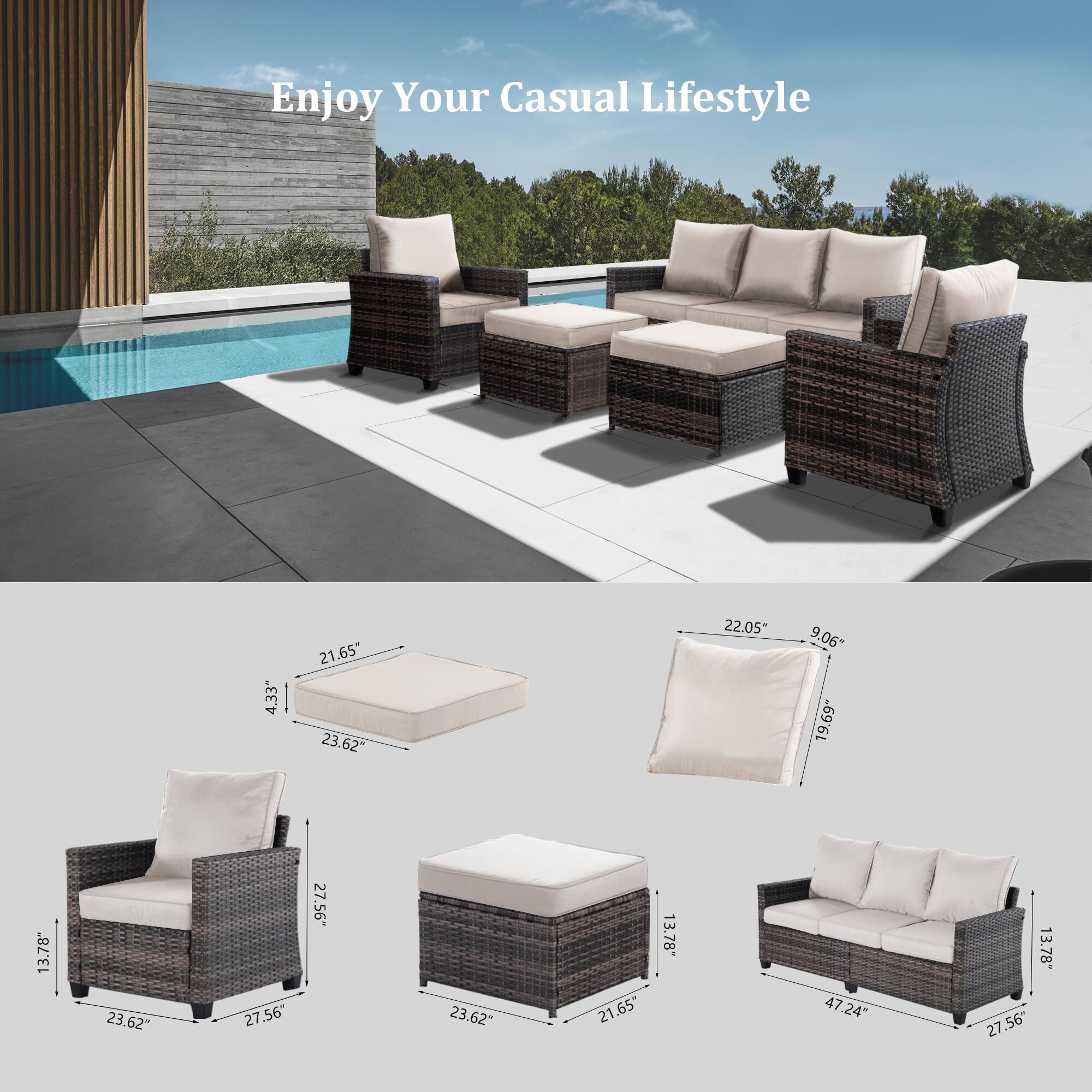 Enjoy Your Casual Lifestyle

4.33"  
21.65"  
23.62"  
22.05"  
9.06"  
19.69"  
13.78"  
23.62"  
27.56"  
27.56"  
23.62"  
21.65"  
13.78"  
47.24"  
13.78"  
27.56"  
27.56"  

4.33"  
23.62"  
21.65"  
27.56"  
13.78"  
23.62"  
27.56"  
27.56"  
23.62"  
21.65"  
13.78"  
47.24"  
13.78"  
27.56"  
27.56"  

22.05"  
9.06"  
6.91"  
21.65"  
13.7