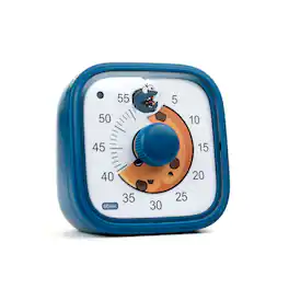 BrainStream - Visual Timer for Kids with 60 Minute Countdown and Adjustable Alarm for Focus, Classroom, Study, Cookie - Blue