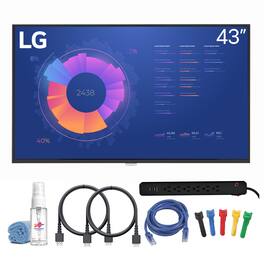 LG - ML5K-B 43" Class 4K UHD Digital Signage LED Display + 2x HDMI Cable + Cable Ties + More
