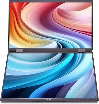 Front. Acer - PD163Q 16" LCD Monitor 60Hz 1920x1080 Full HD Display - Gray.