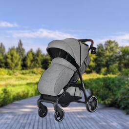 Hivvago - Elevated Baby Stroller with Single-Hand Folding Design - Gray