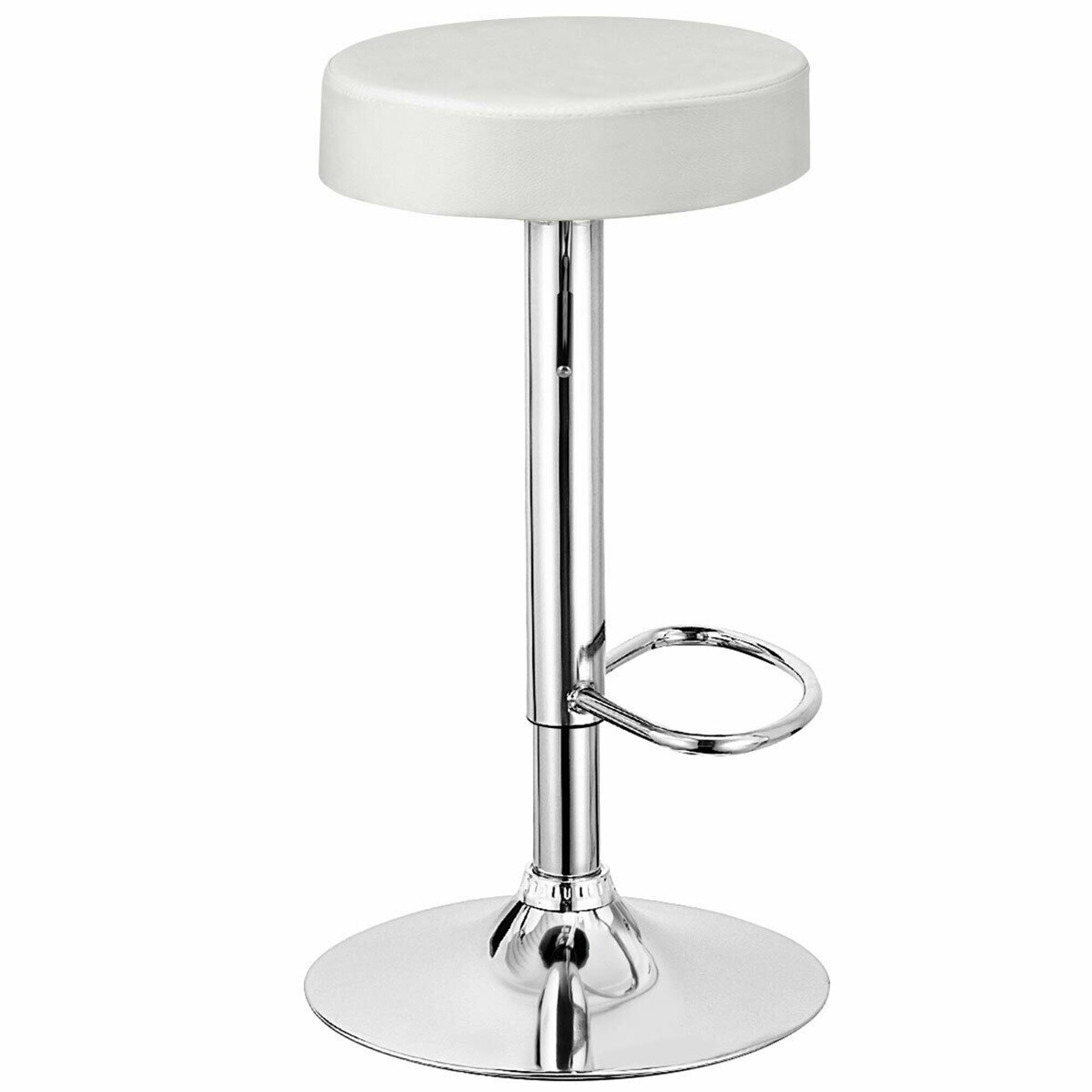 Alt View 4. Gymax - Gymax 4PCS Adjustable Swivel Bar Stool PU Leather Kitchen Counter Bar Chairs White - White.