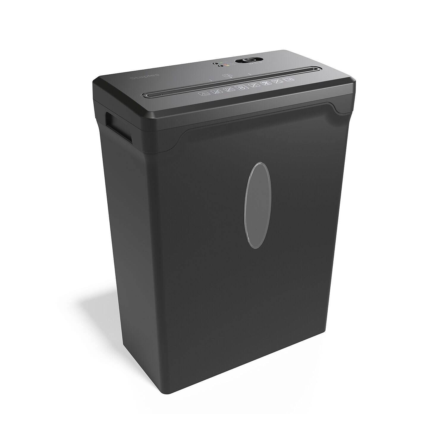 Front. Staples - Staples 8-Sheet Cross-Cut Personal Shredder (SPL-OXC8A) - Black.