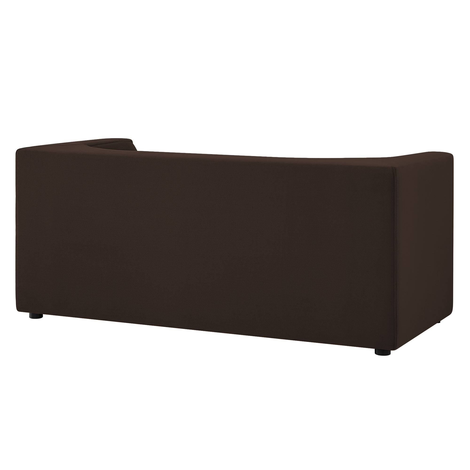 Alt View 4. Modway - Hilda 67" Curved Back Performance Velvet Loveseat by Modway - Chocolate Brown.