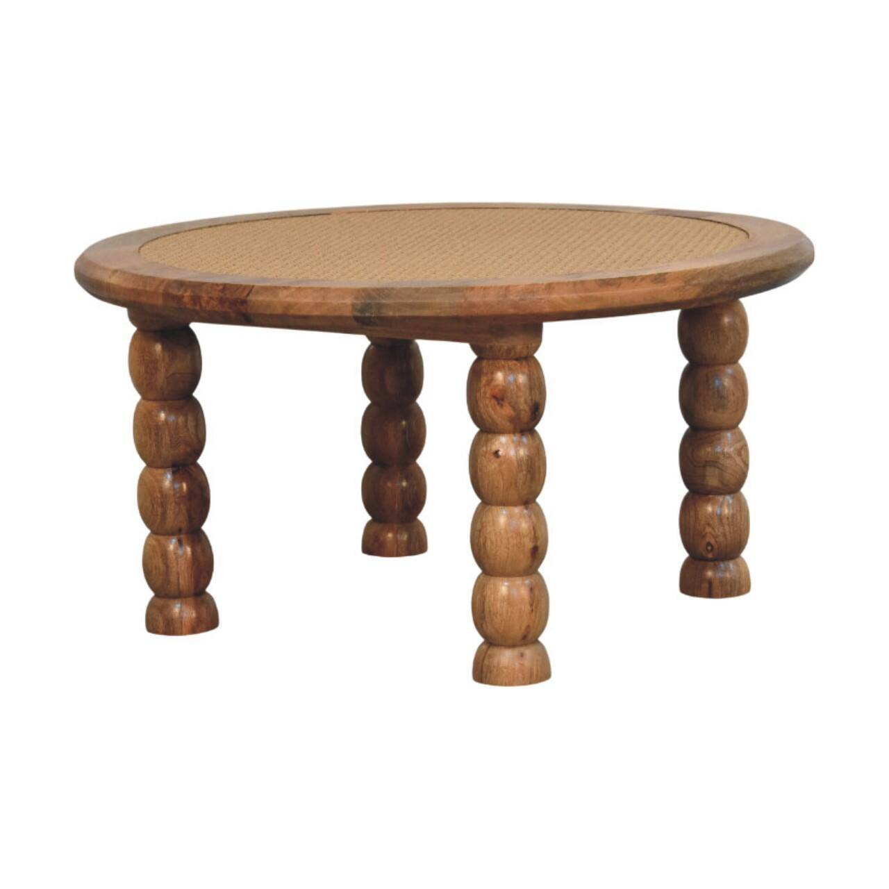 Alt View 5. Artisan Furniture - Artisan Furniture Solid Wood Spindle Rattan Coffee Table, Brown - Brown.