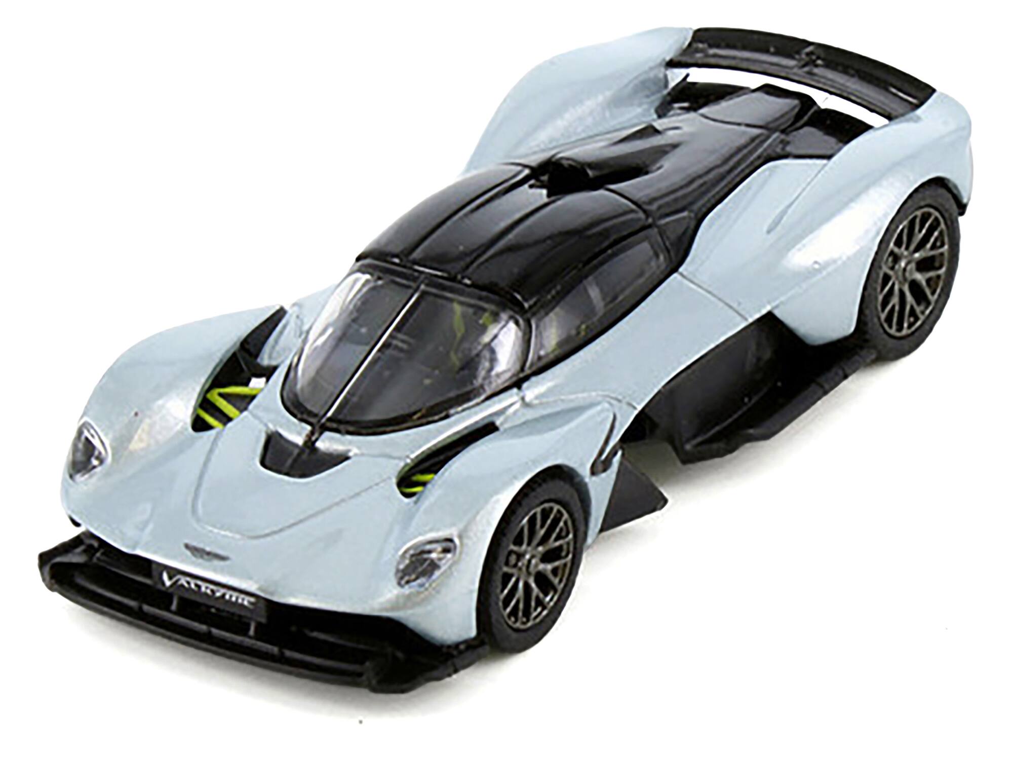 Alt View 1. PosterCars - Aston Martin Valkyrie Skyfall Silver Metallic with Black Top "Hypercar League Collection" 1/64 Model Car by PosterCars.