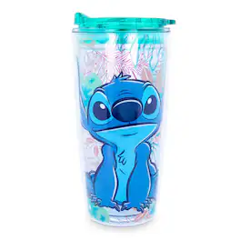 Silver Buffalo - Disney Lilo & Stitch Travel Tumbler with Slide Close Lid | Holds 20 Ounces - Blue