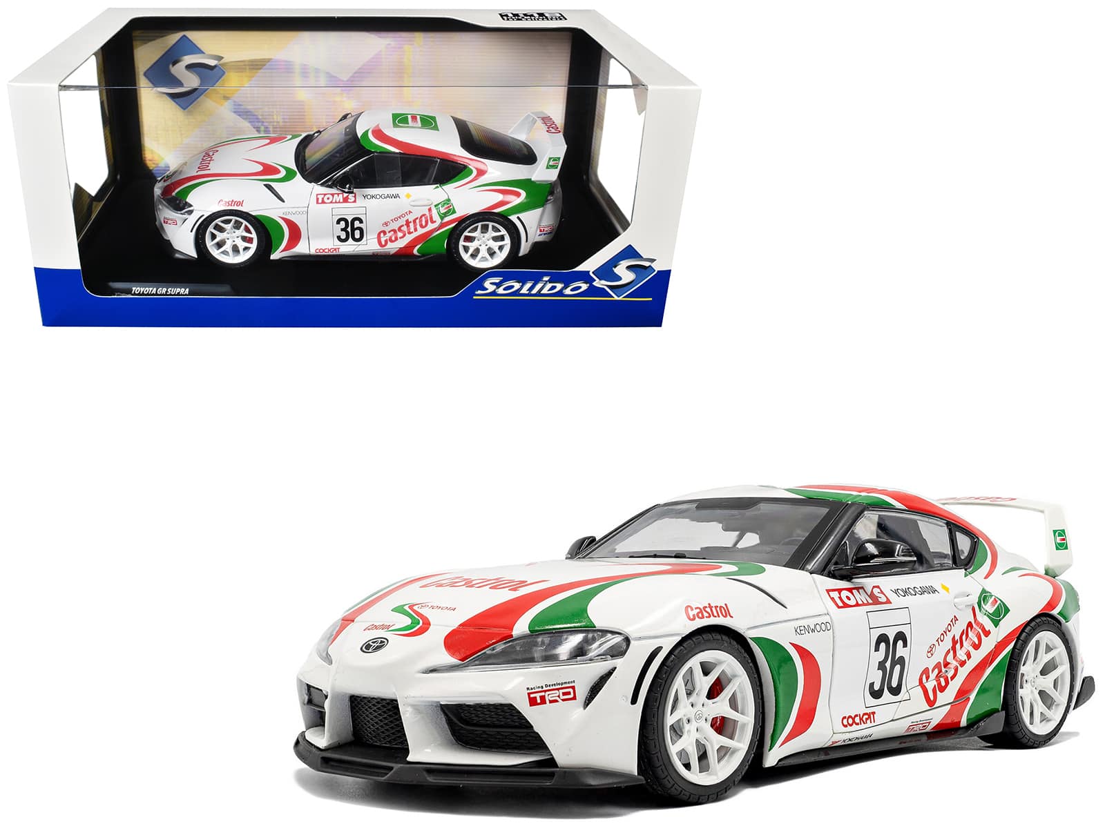 "2024 Toyota GR Supra #36 ""Toyota Racing Tribute"" White with Green and Red Graphics 1/18 Diecast Model Car by Solido" price history on PriceWatchPro