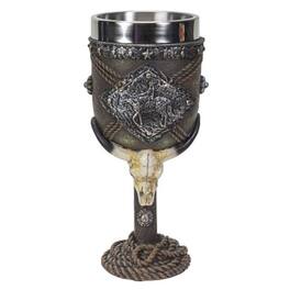 Pacific Trading - Western Cowboy Wine Goblet Chalice Cup Resin Body Stainless Steel Cup 6 ounce - Multicolor