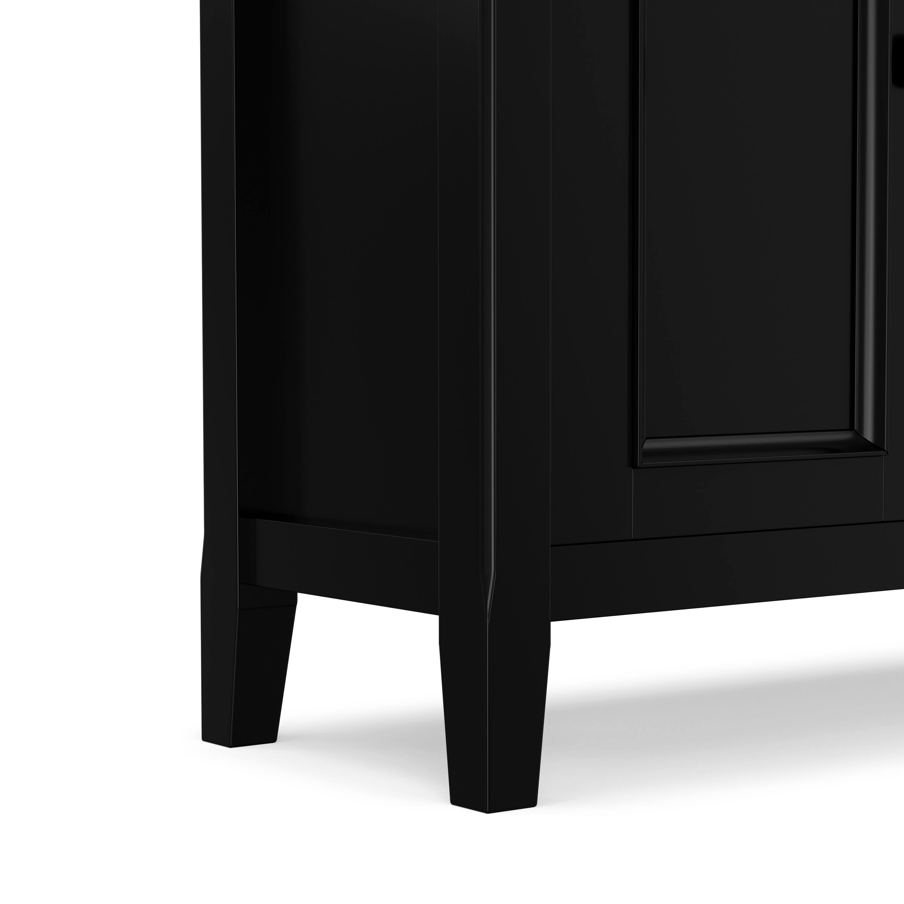 Alt View 6. Simpli Home - Simpli Home Amherst 32 inch Wide Solid Wood Transitional Low Storage Cabinet - Black.