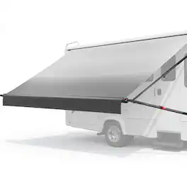 VEVOR - Manual RV Awning Complete Kit, 14.12FT Retractable RV Awning with Aluminum Alloy Frame & Waterproof PVC Fabric - Gradient Black