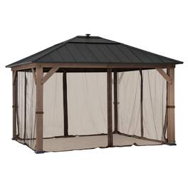 SUNJOY - Universal Mosquito Netting for 11 ft. ×13 ft. Wood-Framed Gazebos - Brown