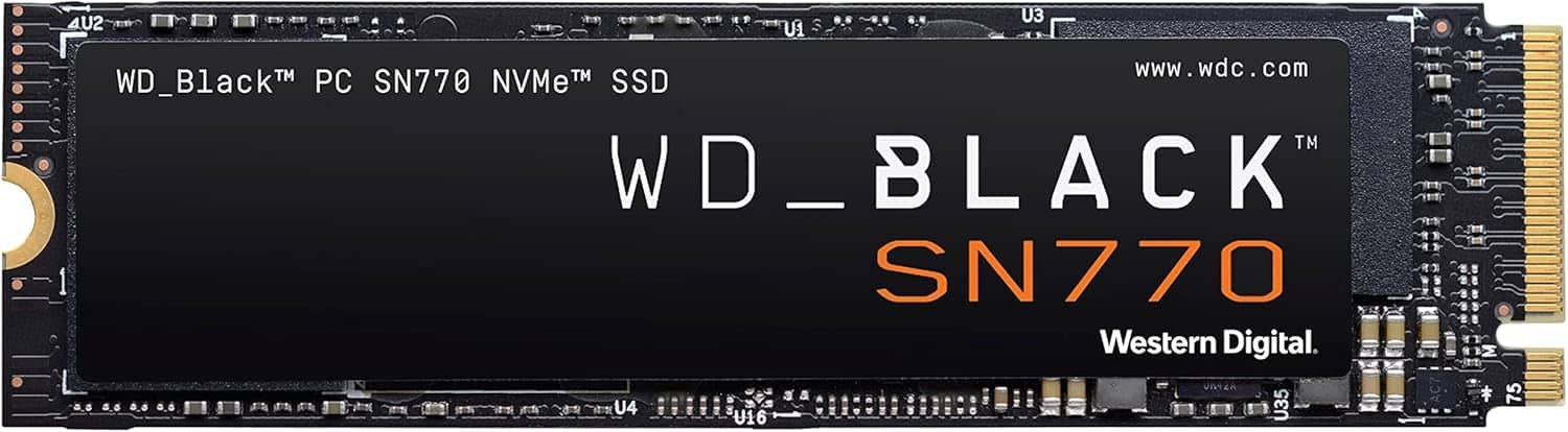 Western Digital - WD WDS100T3X0E BLACK 1TB SN770 NVMe - Gen4 PCIe, M.2 2280, Up to 5,150 MB/s Internal Gaming SSD Solid State Drive