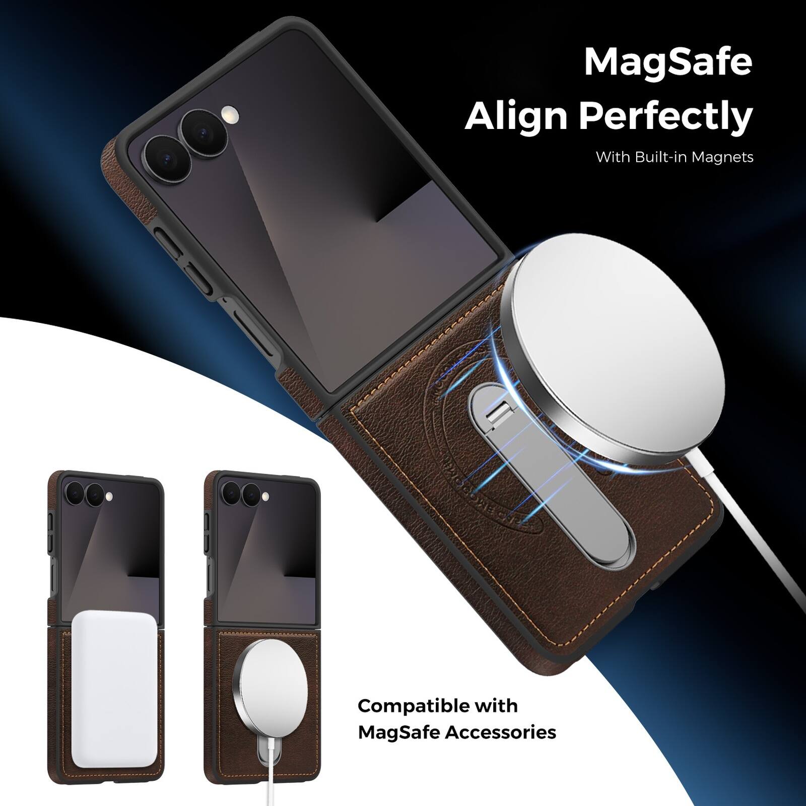MagSafe Align Perfectly  
With Built-in Magnets  

Compatible with MagSafe Accessories