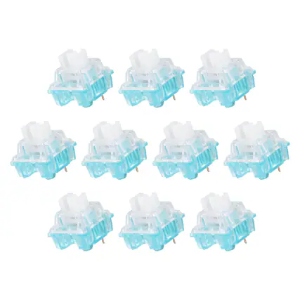 Front. Unique Bargains - 10pcs Keyboard Switches (3-Pin 55gf) Dustproof Pre-Lubed Tactile Linear Switch Replacement for MX Mechanical Keyboard - Blue.