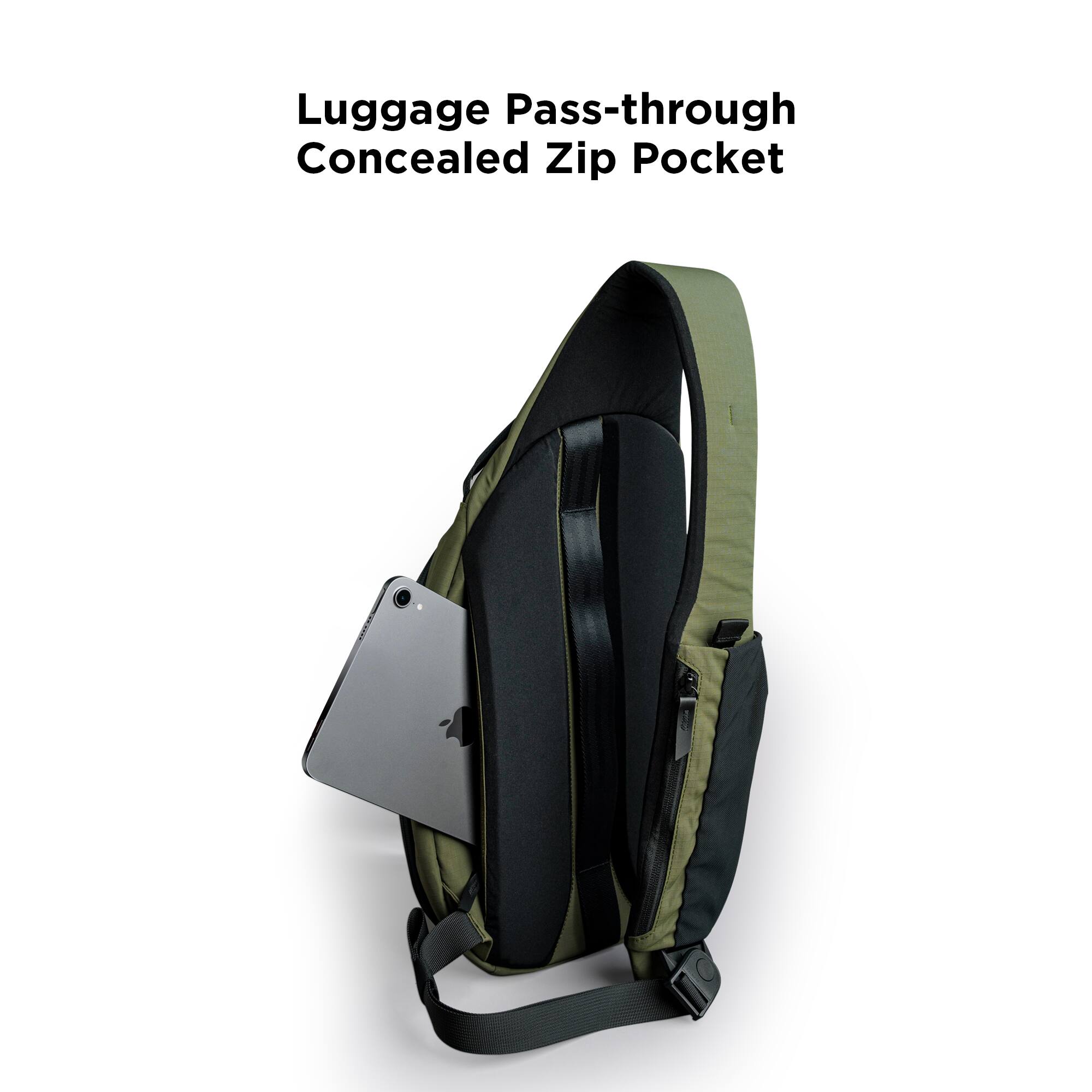 Luggage Pass-through Concealed Zip Pocket