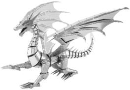 Metal Earth - Premium Series Dragon 3D Metal Model Kit Fascinations - Silver