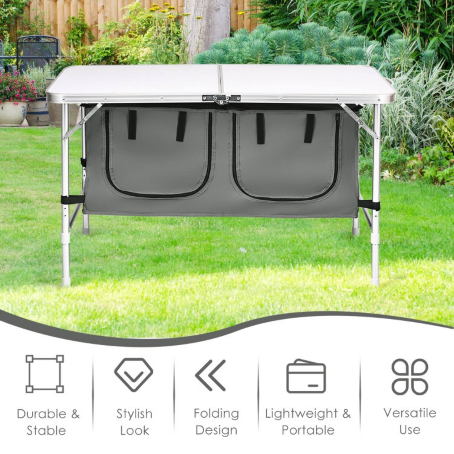 Durable & Stable  
Stylish Look  
Folding Design  
Lightweight & Portable  
Versatile Use