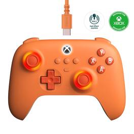 8BitDo - Ultimate C Wired Controller for Xbox with Fire Ring RGB Lighting Hall Effect Joysticks and 1 Month Ultimate Game - Orange
