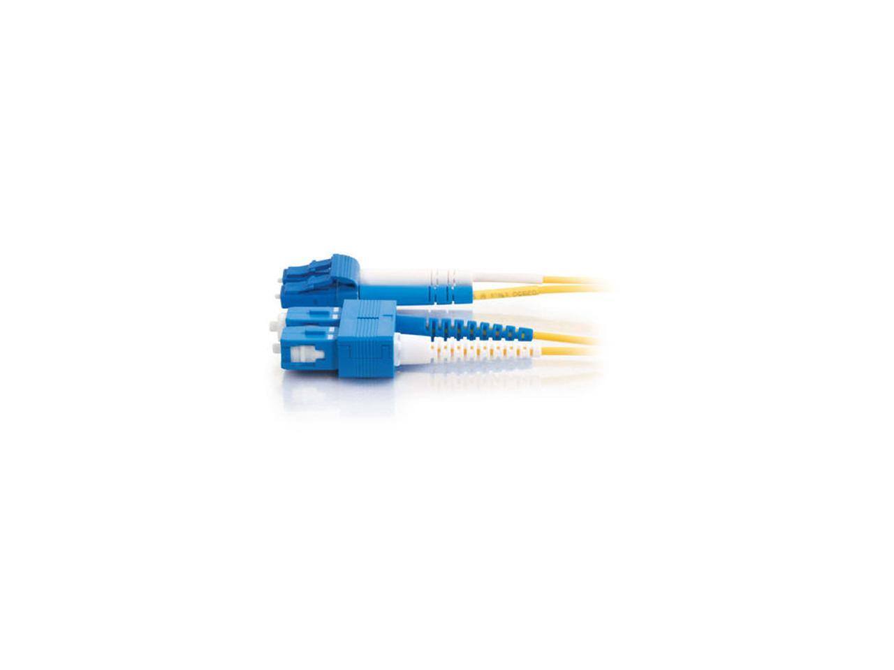 Alt View 2. Cables to Go - C2G 28523 OS2 Fiber Optic Cable - LC-SC 9/125 Duplex Single-Mode PVC Fiber Cable, Yellow (32.8 Feet, 10 Meters).
