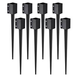 VEVOR - Fence Post Anchor Ground Spike, 8 Pack 36 x 4 x 4 Inches Outer Diameter (Inner Diameter 3.5 x3.5 Inches) - Black