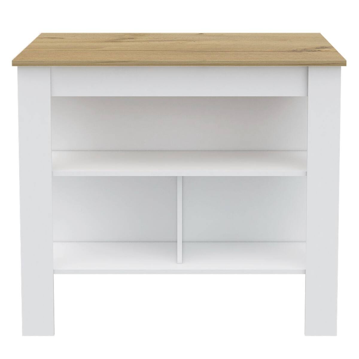 Left. Loheer - Loheer kitchen island with three open storage shelves 35 inch high kitchen table - Multicolor.