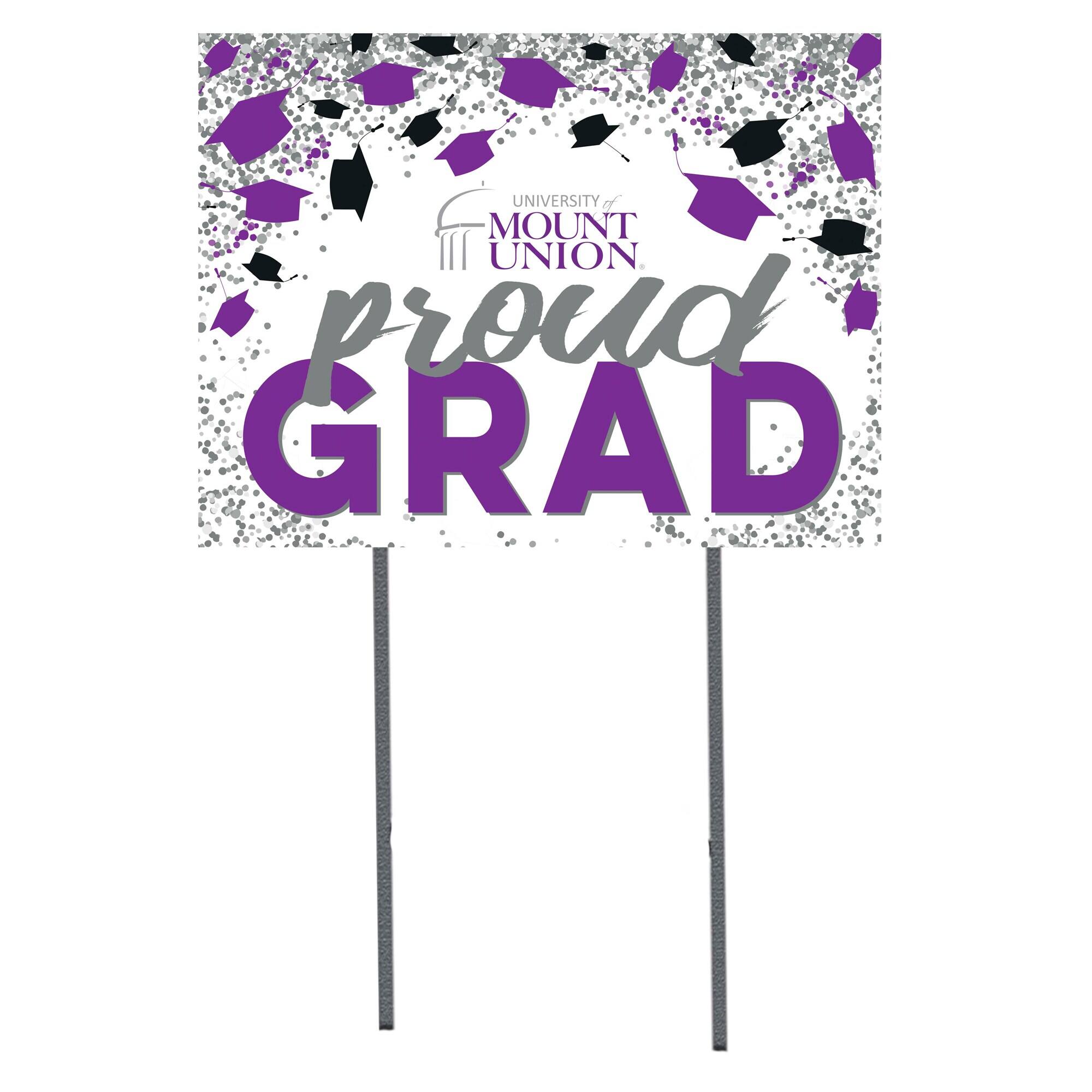 Mount Union Purple Raiders 18" x 24" Proud Grad Yard Sign