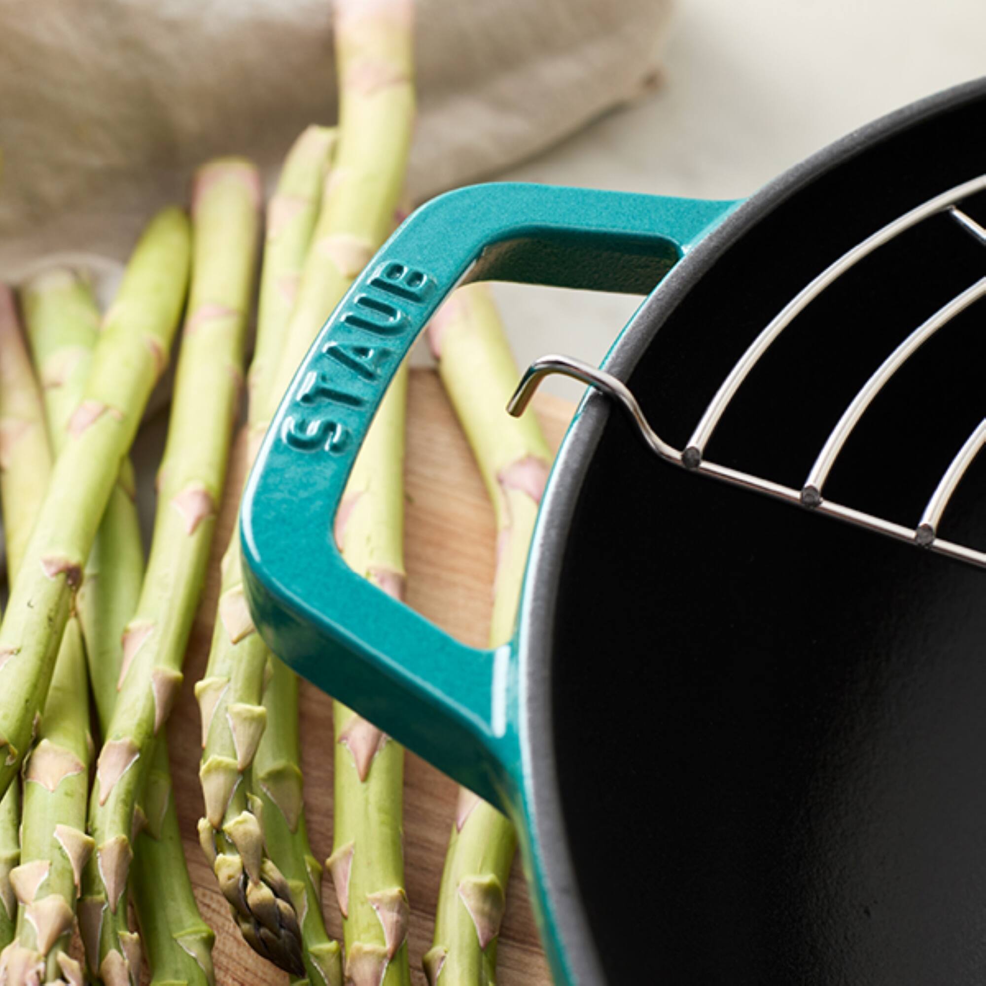 Alt View 3. Staub - Staub Cast Iron Perfect Pan , Dutch Oven, 4.5-quart,  serves 4-5, Made in France, Turquoise - Turquoise.