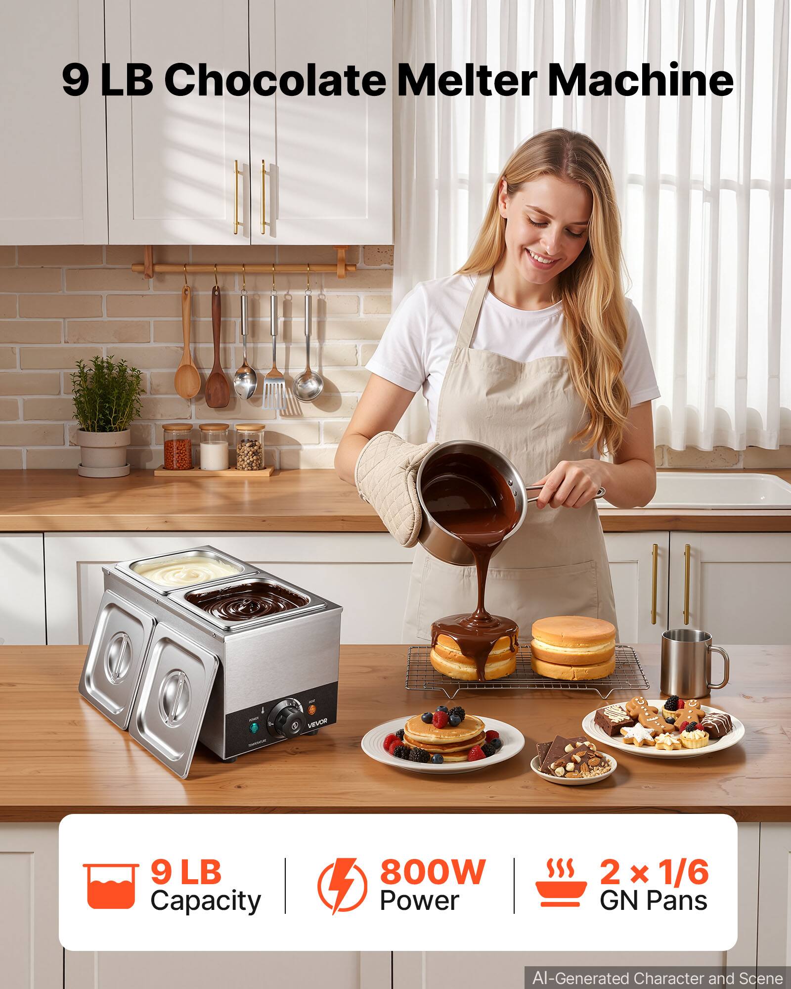 9 LB Chocolate Melter Machine

VEVOR
9 LB Capacity
800W Power
2 X 1/6 GN Pans

AI-Generated Character and Scene