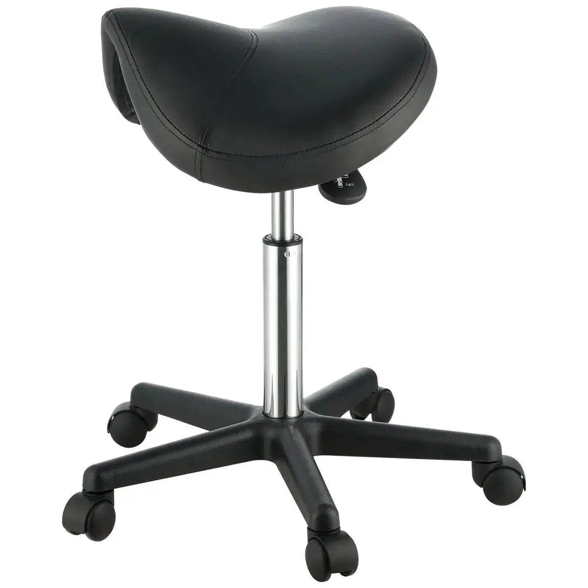 Alt View 2. KKTONER - Ergonomic Saddle Stool With Wheels Swivel Chair For Salon Pros Back - Black.