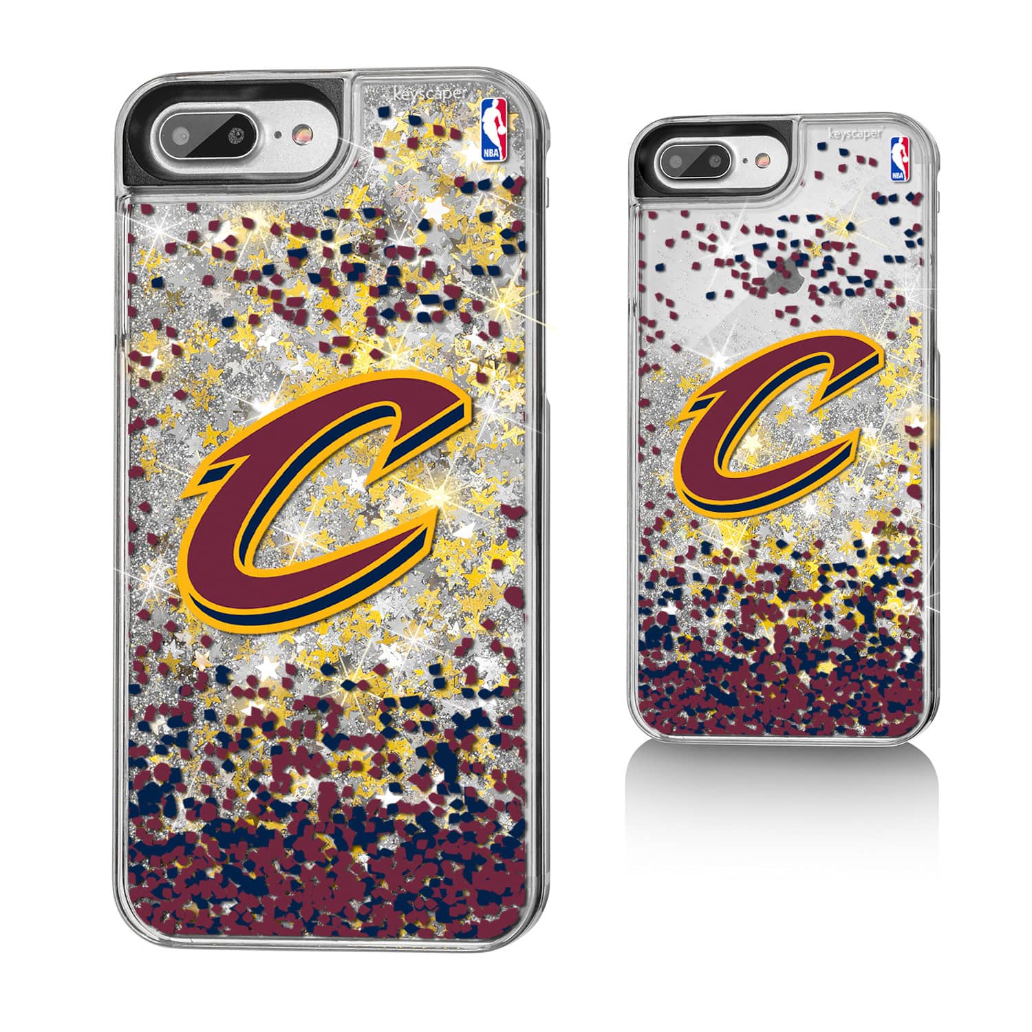 Keyscaper - NBA - Cleveland Cavaliers Gold Glitter iPhone 8 Plus/7 Plus/6 Plus Case - No Size - Multicolor