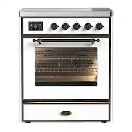 ILVE - Majestic II Series 30 in. Induction Range with 4 Induction Elements (Burnished Trim) - White