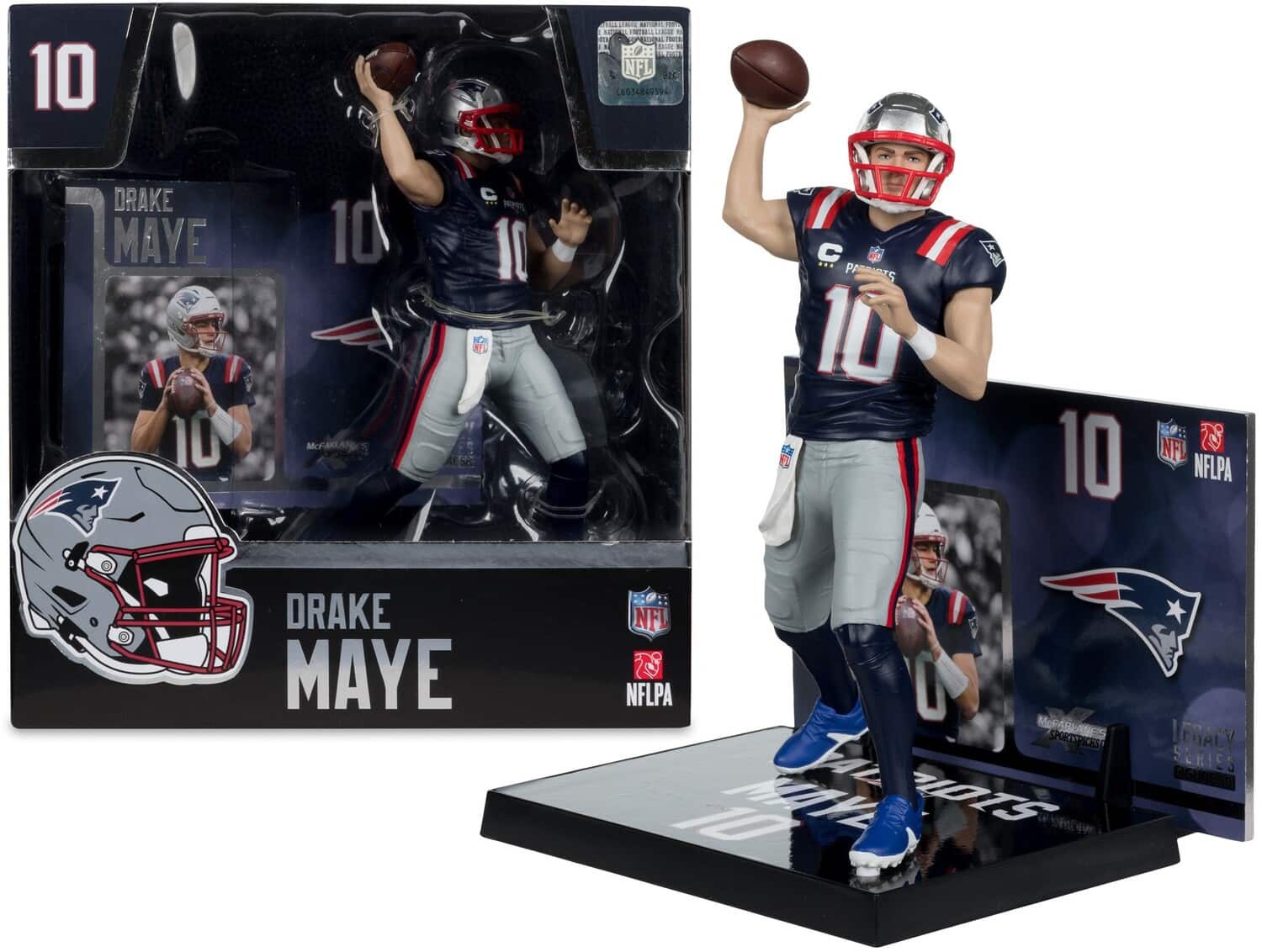 McFarlane Toys - McFarlane NFL Posed Figures - Drake Maye (New England Patriots) - COLLECTIBLES - Multicolor