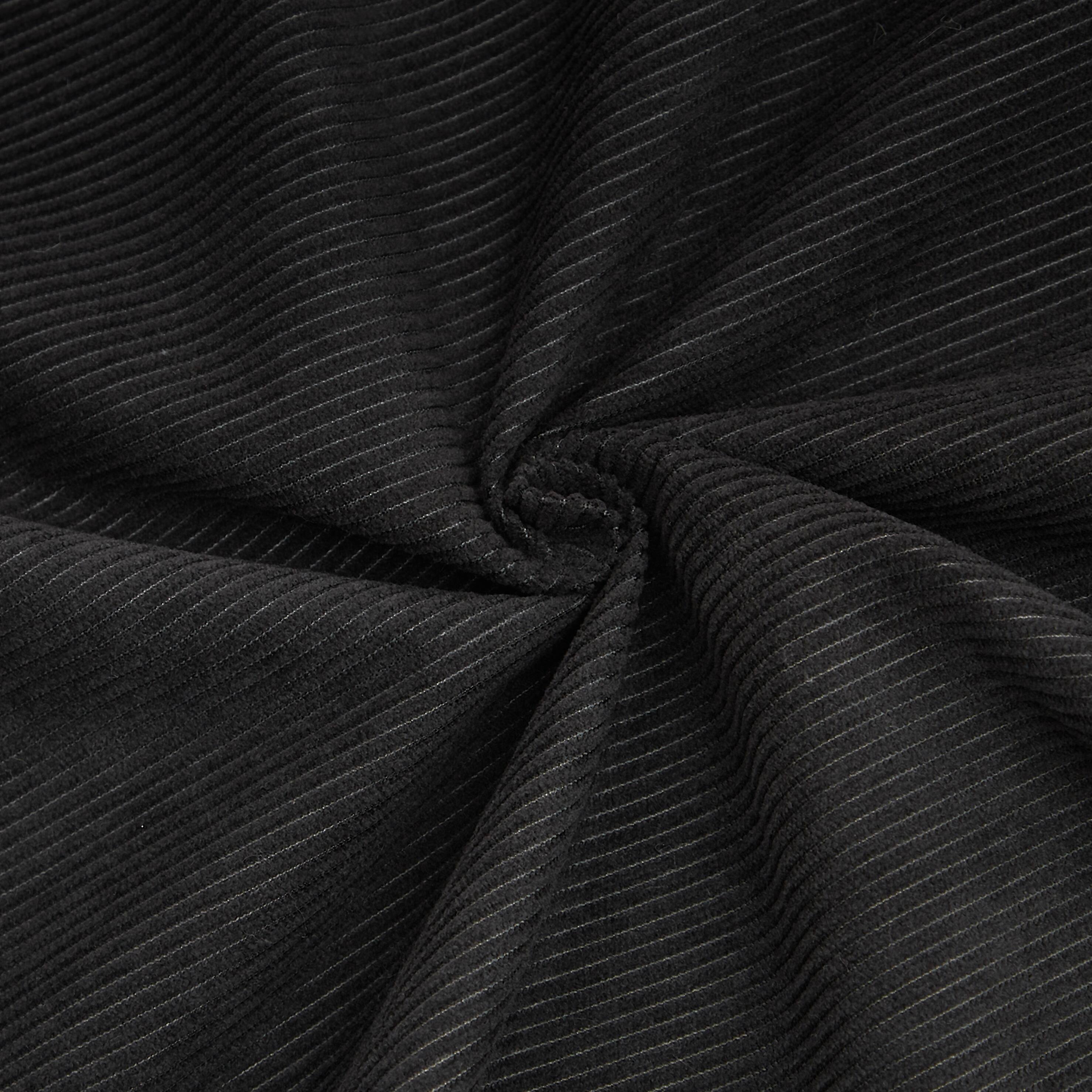 Alt View 1. Anysun - Anysun L-Shaped Design Right-Facing Modern Minimalist Corduroy High Raised Thickened Back Sofa - Black.