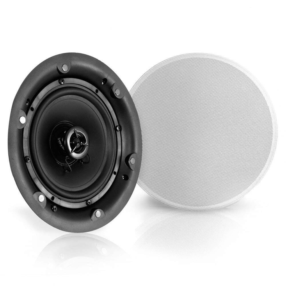 Front. PYLE - Pyle Ceiling and Wall Mount Speaker - Wireless - Black.