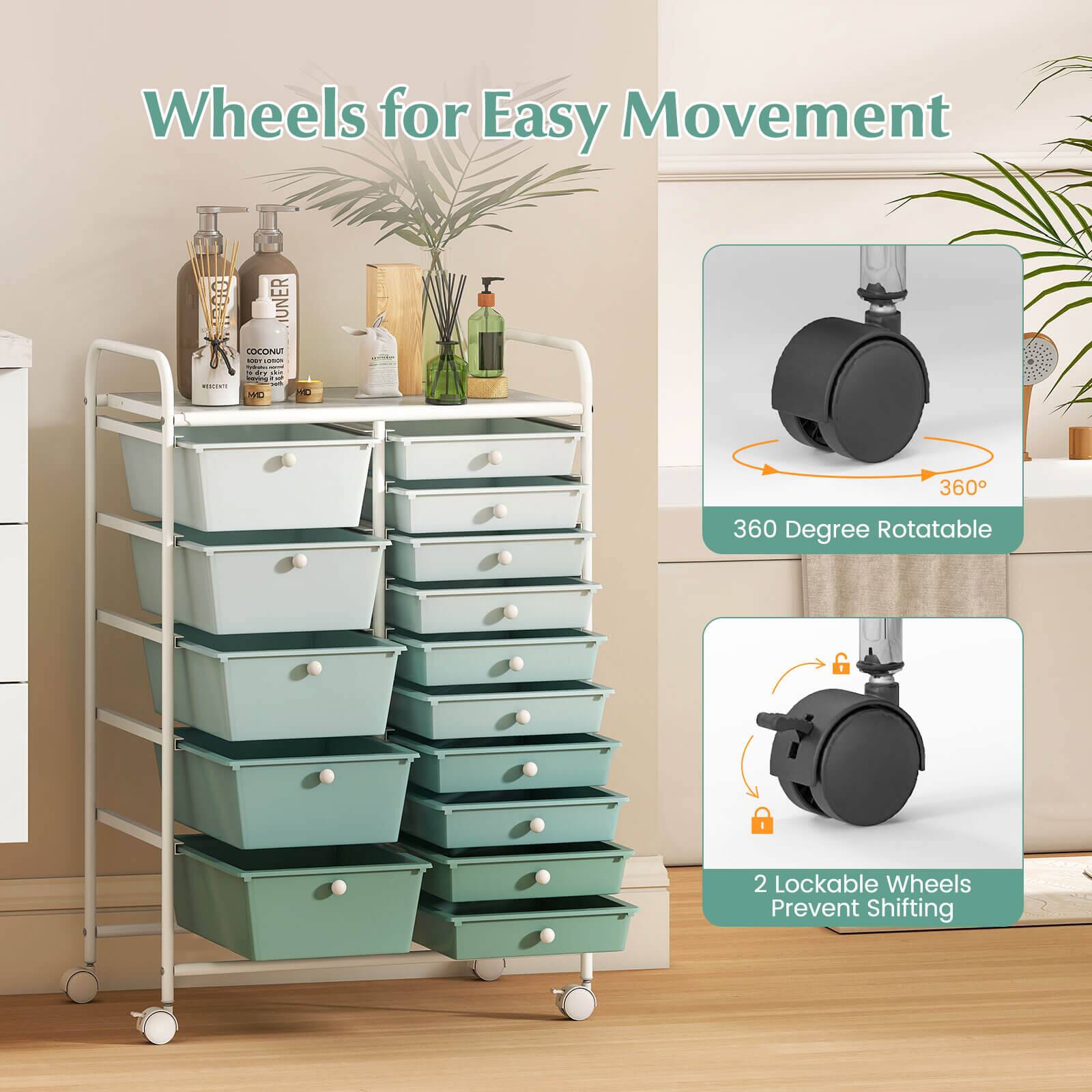 Wheels for Easy Movement

- 360 Degree Rotatable
- 2 Lockable Wheels Prevent Shifting