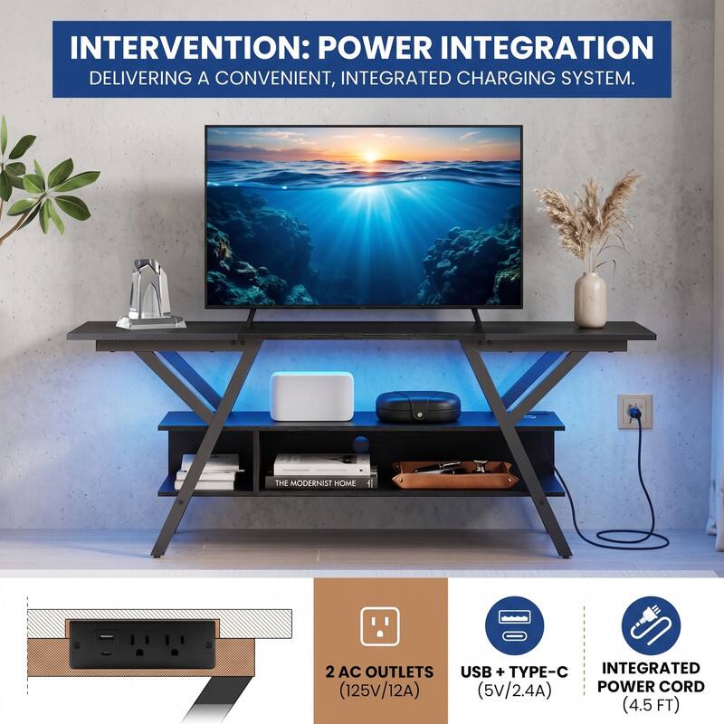 INTERVENTION: POWER INTEGRATION  
DELIVERING A CONVENIENT, INTEGRATED CHARGING SYSTEM.

THE MODERNIST HOME

2 AC OUTLETS USB + TYPE-C INTEGRATED (125V/12A) (5V/2.4A) POWER CORD (4.5FT)