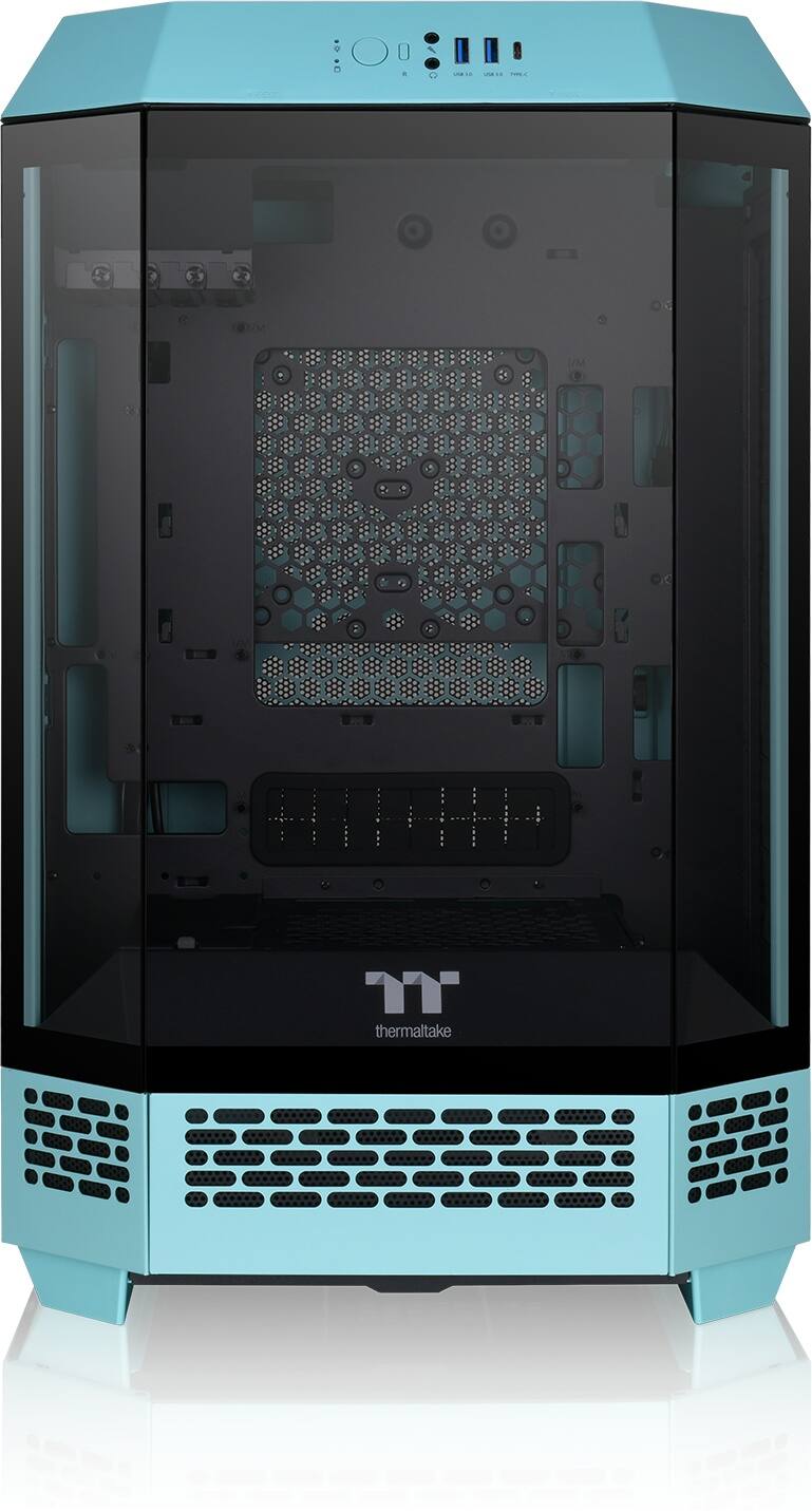 The text on the image reads "C 0 . ... I TC WM VM TT thermaltake". This text is likely a description or branding for the computer case.