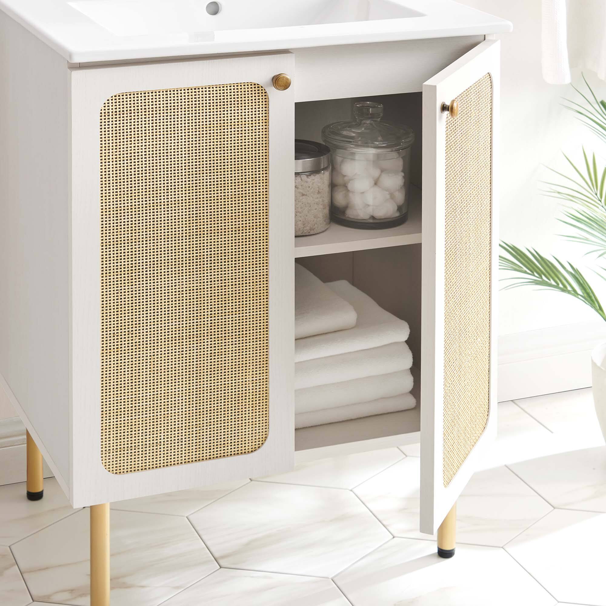 Alt View 1. Modway - Chaucer Bathroom Vanity with White Basin Included by Modway - White White.