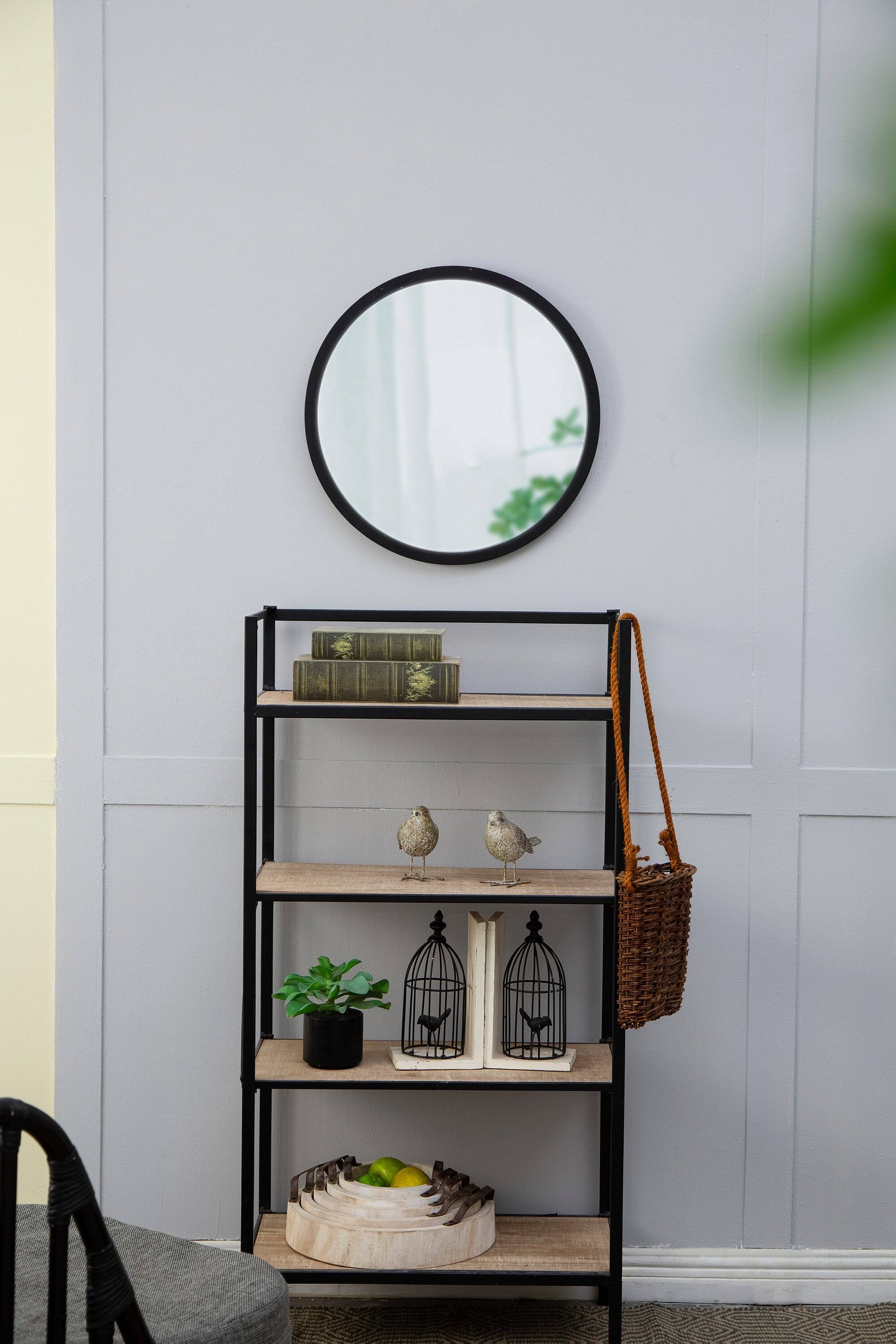 Alt View 10. BreeBe - 20x20 Round Wall Mirror with Black Wood Frame for Living Room Dining Room Foyer Bathroom Office Decor - Black.