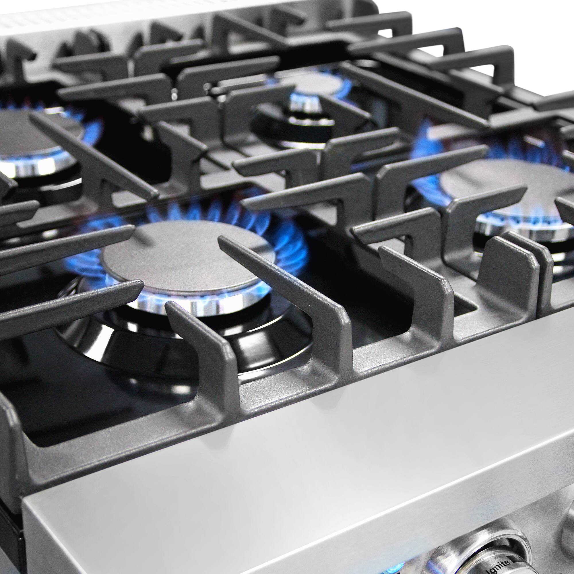 Alt View 6. COSMO - COS-EPGR244 24 in. Haven Collection 3.73 cu. ft. Gas Range with 4 Sealed Burners, Cast Iron Grates, Convection Oven - Stainless Steel.