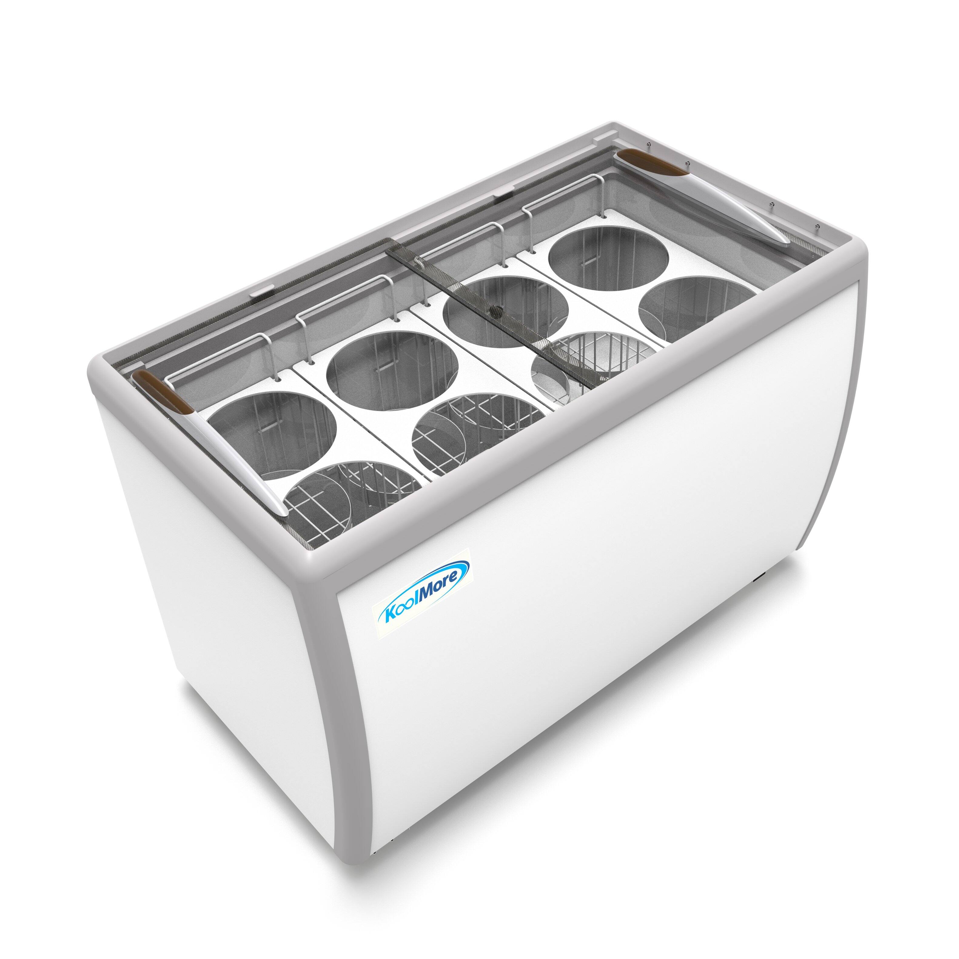 Alt View 4. Koolmore - 50 in. 8 Tub Ice Cream Dipping Cabinet Display Freezer with Sliding Glass Door, 13 cu. ft. KM-ICD-49SD. - White.