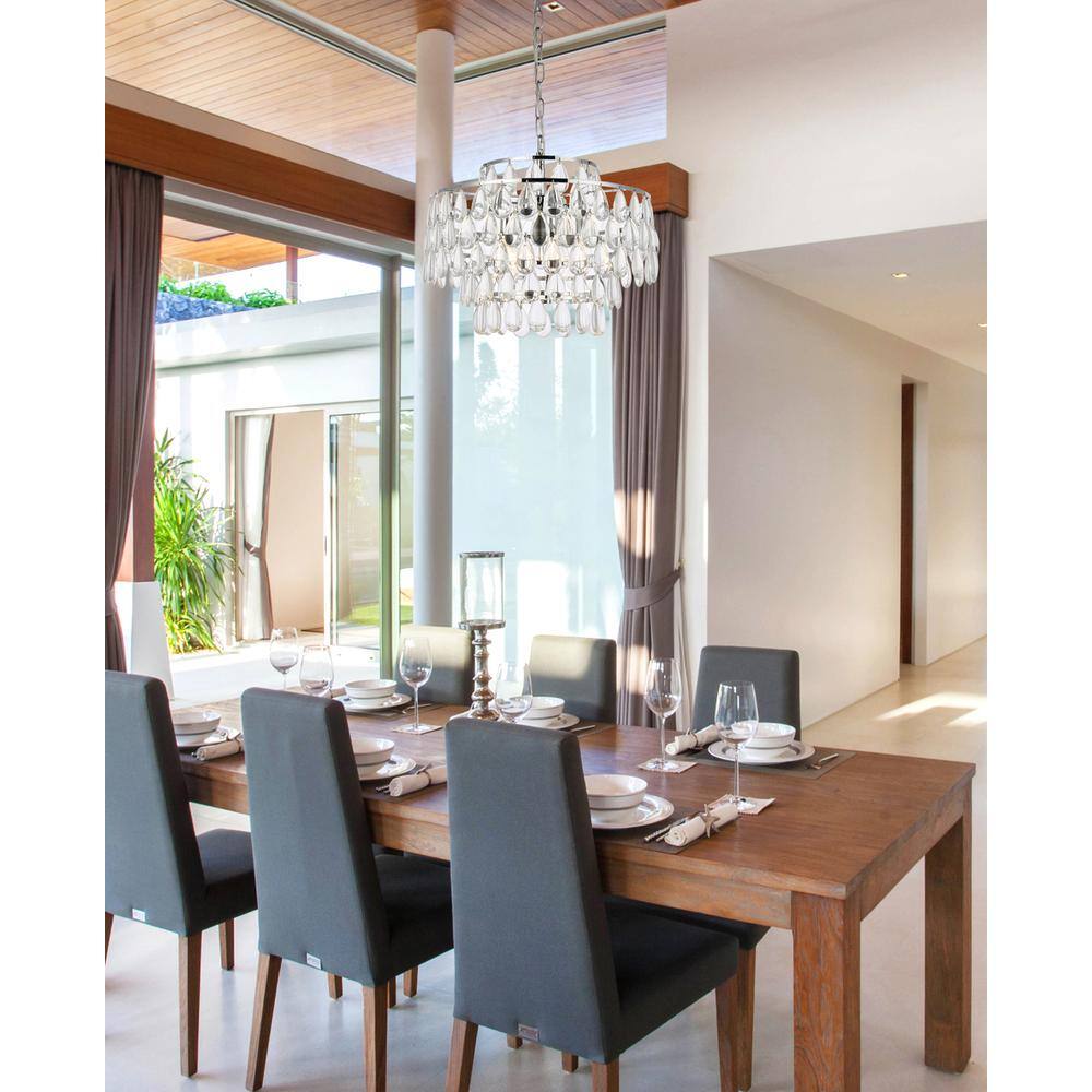 Angle. Elegant Lighting - Mila 18 inch pendant in chrome - Chrome.