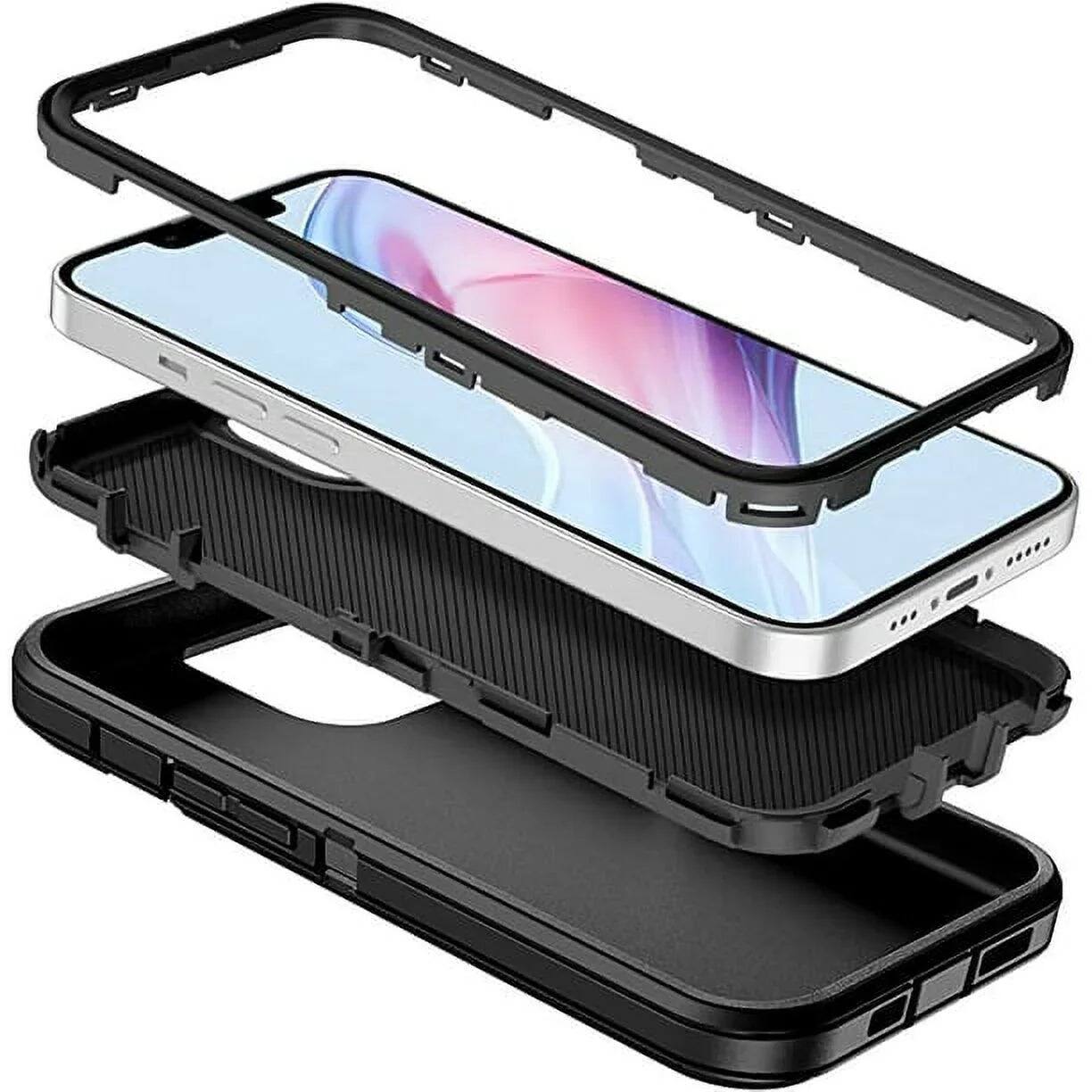 Back. Entronix - Entronix Heavy Duty iPhone 13 Case - Triple-Layer Protection for Ultimate Safety - Black.