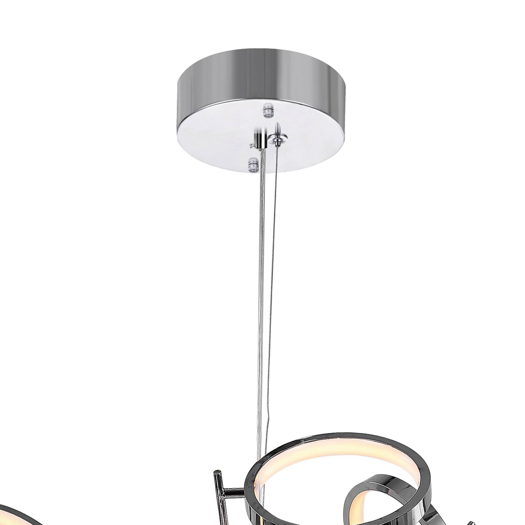 Back. CWI Lighting - Colette LED Chandelier With Chrome Finish - Chrome.