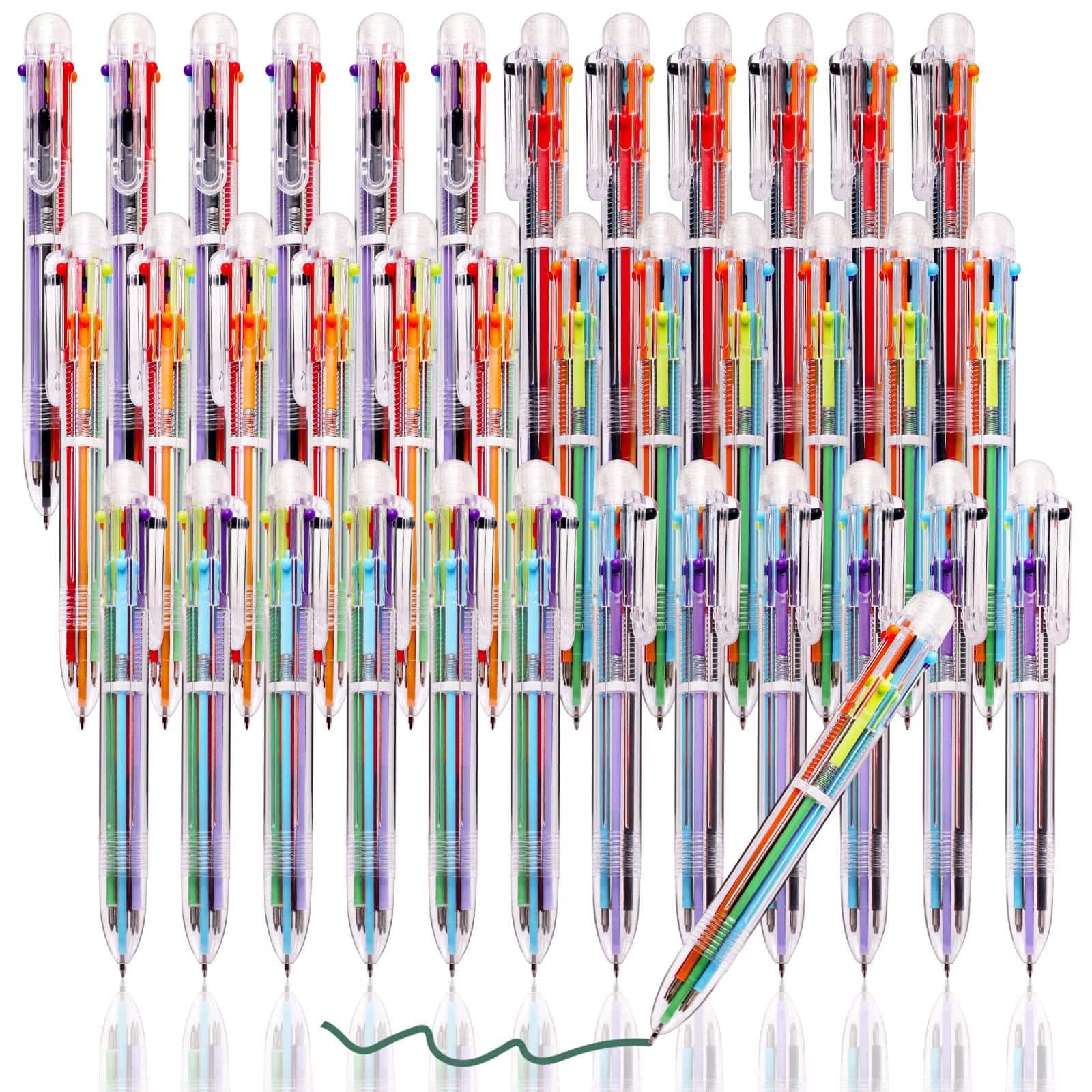 Paradigms Interiors - Multicolor Pen 6 in 1 Ballpoint Pens 6 Retractable For Office School Supplies Students Gift