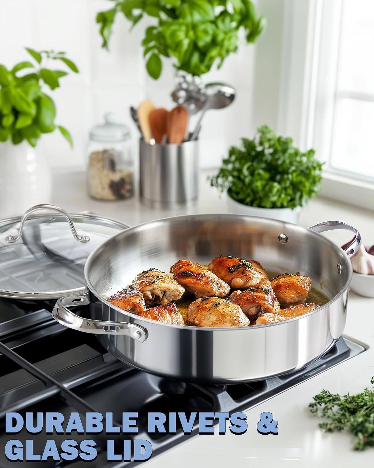 DURABLE RIVETS & GLASS LID