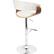 Alt View 12. LumiSource - Vintage Mod Polyester Fabric Barstool - Walnut/Cream.