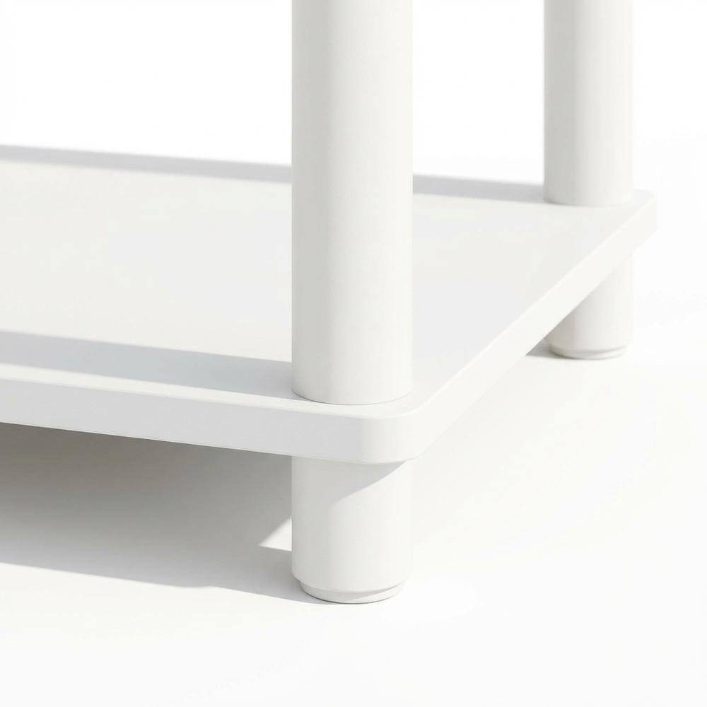 Alt View 2. FurniFact - Wood Bookcase with Open Shelves and Sturdy Construction for Living Room Storage - White/White.